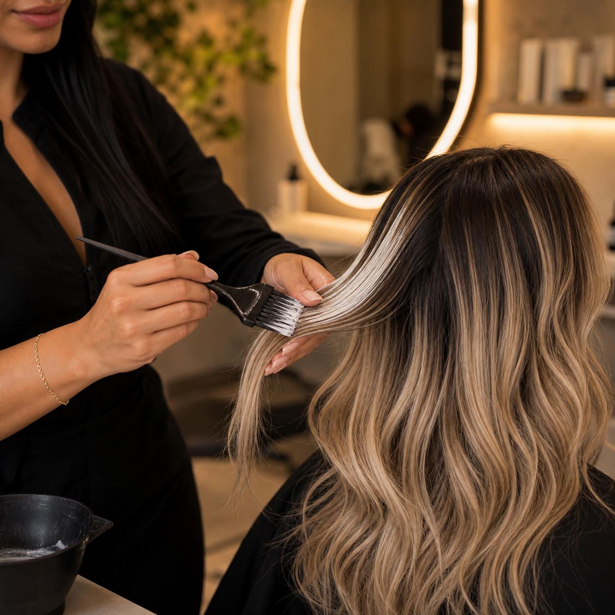 Aplicación de color profesional en Salón Empire